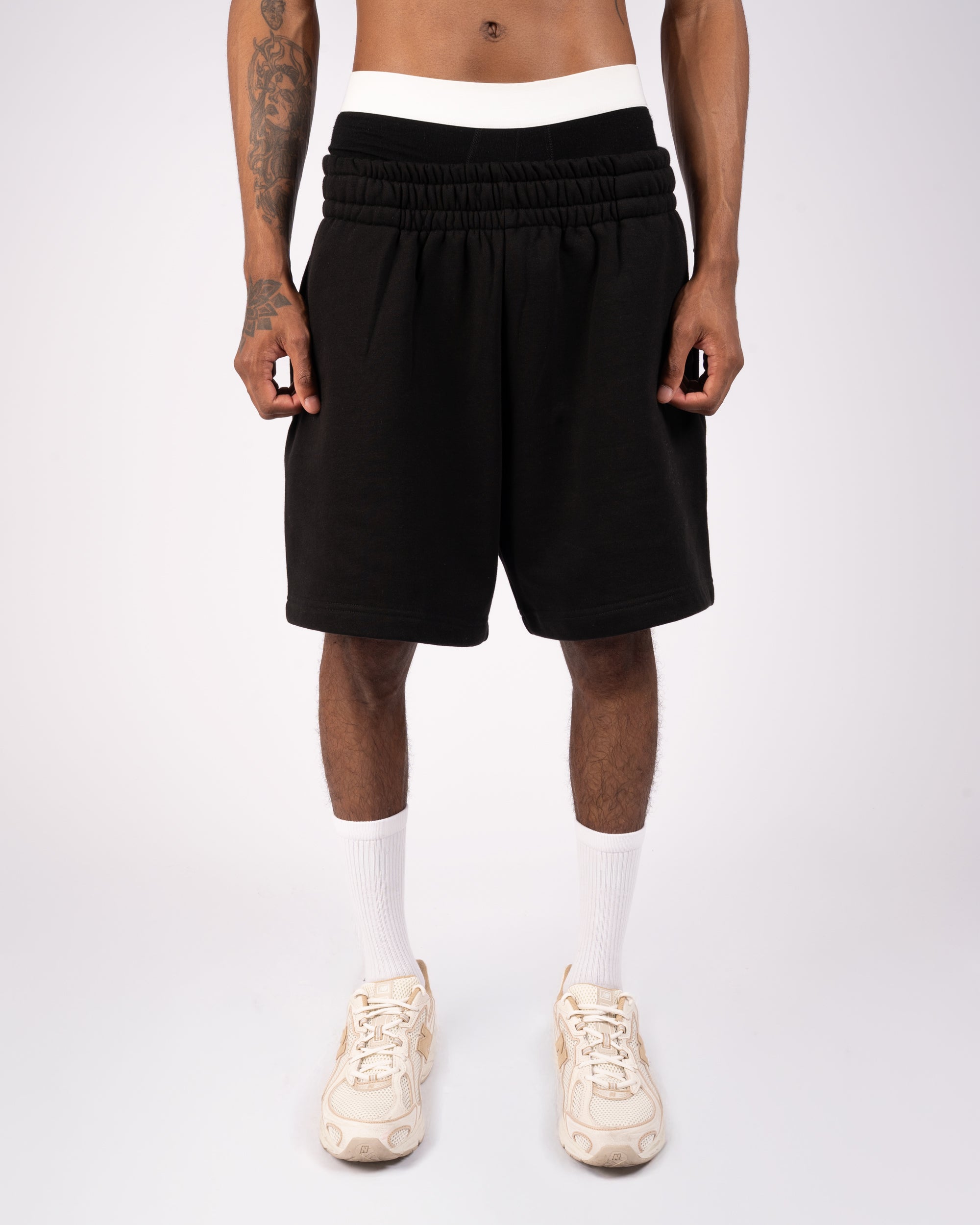 FLEECE SHORTS 400 GSM - BLACK